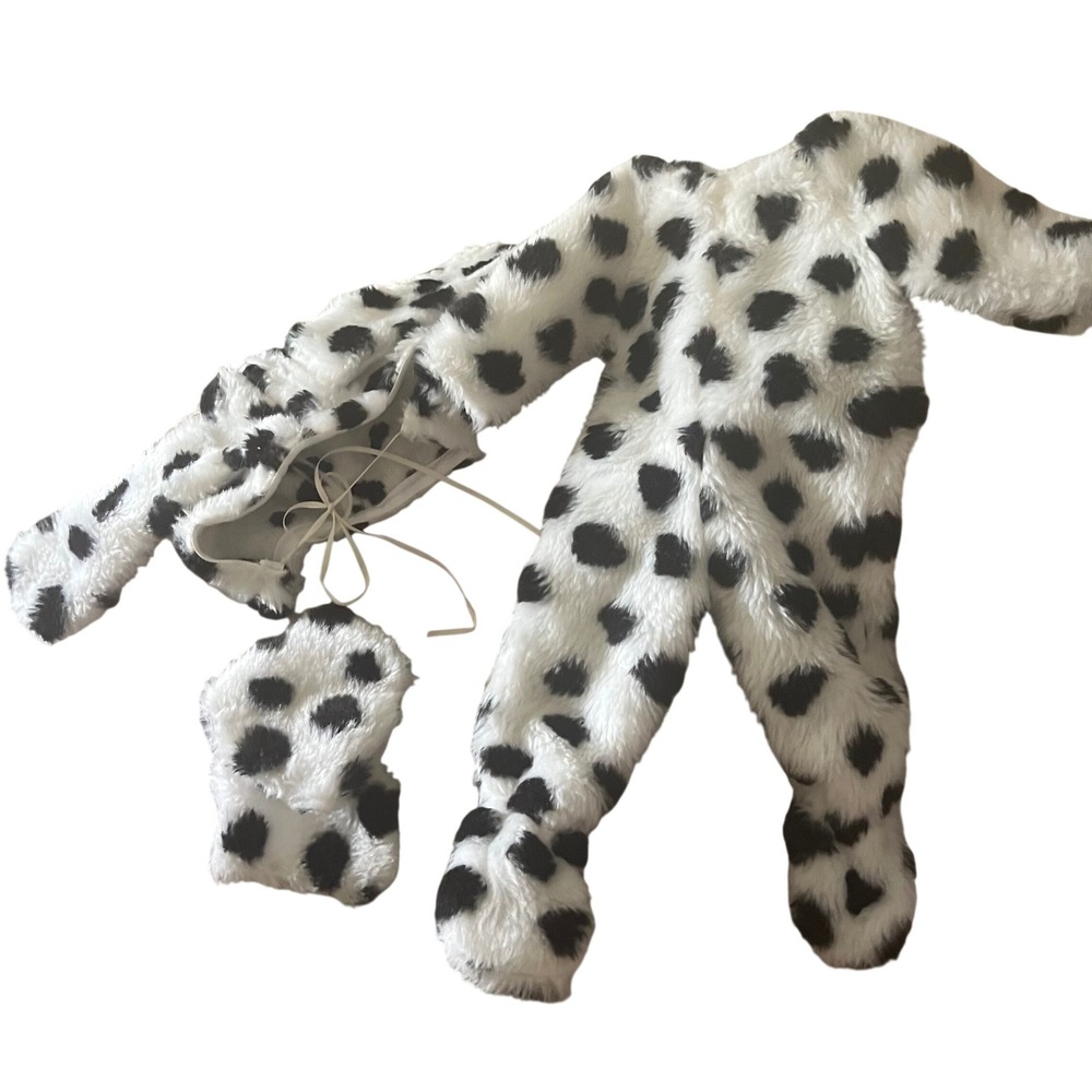 Dalmatian Puppy Faux Fur Costume Set for 18 Inch Dolls White Black Spotted 3pc - Picture 4 of 6